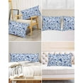 thumbnail image 6 of Hokiten Pillow Cases Standard Size Set of 2, Lumbar Pillow Covers, Boho Blue Floral Satin Pillowcases with Zipper for Hair/Skin, Farmhouse Botanical Vintage Paisley Flower 20x26 Inches, 6 of 6