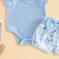 thumbnail image 5 of Paguaki Baby Girl Clothes Toddler Baby Girl Clothes 3 6 9 12 18 24 Months Summer Outfits Solid Short Sleeve Sweatshirt Tops +Romper Shorts Set, 5 of 6