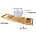Miumaeov Bathtub Tray Expandable Bamboo Bath Tray for Tub with Wine and Book Holder Bath Caddy