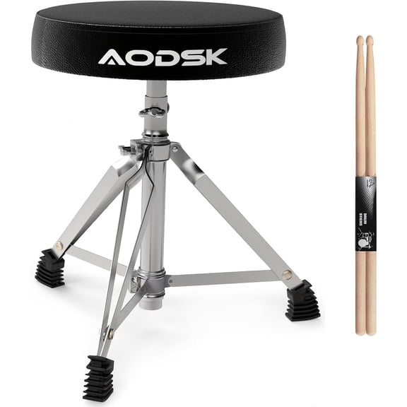 AODSK Drum Throne, Padded Foldable Seat Chair for Adults, Drummers - Black