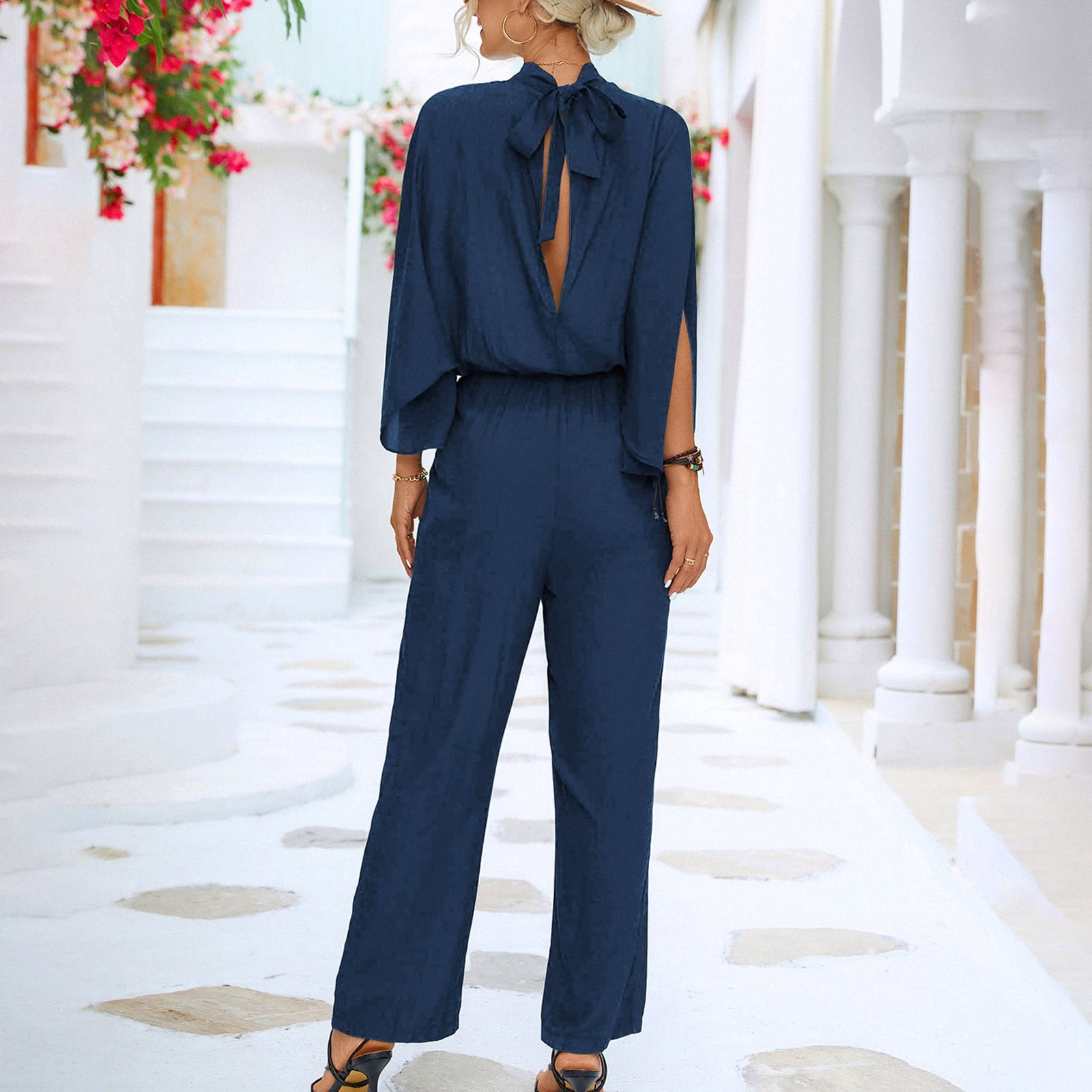 papier Jump suit / dark navy シャツ