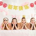 thumbnail image 2 of OULII 2 Sets of New Year Photo Props Decorative Flags Multi-colored Party Layout for Office Celebration, 2 of 8