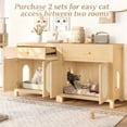 thumbnail image 6 of LUMAMIN   Cat Litter Box Enclosure, Hidden Cat Litter Box Furniture  with Scratching Board Doors and Storage Drawer, Wooden Indoor Cat House Cat Washroom, 6 of 10