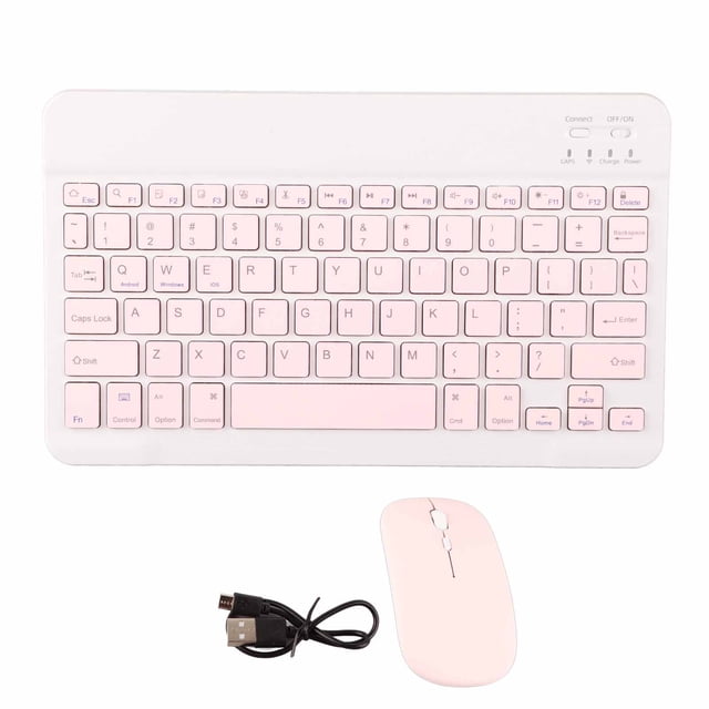 Bluetooth Keyboard Set,10 Inch Bluetooth Keyboard Wireless Keyboard Mouse Combo Rechargeable Wireless Keyboard Luxury Finish