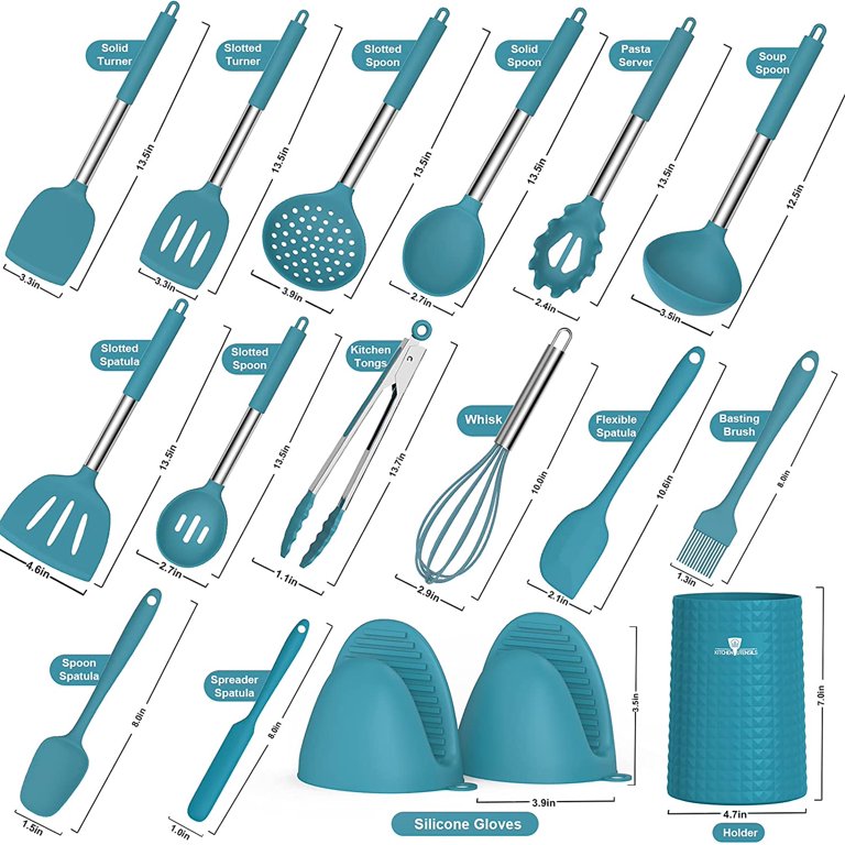 Silicone Cooking Utensil Set,Kitchen Utensils 17 Pcs Cooking Utensils  Set,Non-stick Heat Resistant Silicone,Cookware…, Our Kitchen Madness