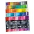thumbnail image 1 of Bolígrafo de pincel de doble punta premium de 60/100 colores, pincel flexible, pintura para bocetos de acuarela 100 piezas, 1 of 9