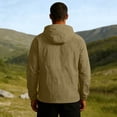 thumbnail image 6 of Yaoyar Mens Lightweight Sun Protection Hooded Jacket Waterproof Windbreaker Raincoat Shell Jacket for Outdoor Hiking Traval, 6 of 9