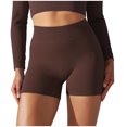 thumbnail image 1 of AherBiu Workout Shorts for Women Ribbed Yoga Bottoms Tights Stretch Athletic Compression Running Shorts, 1 of 6