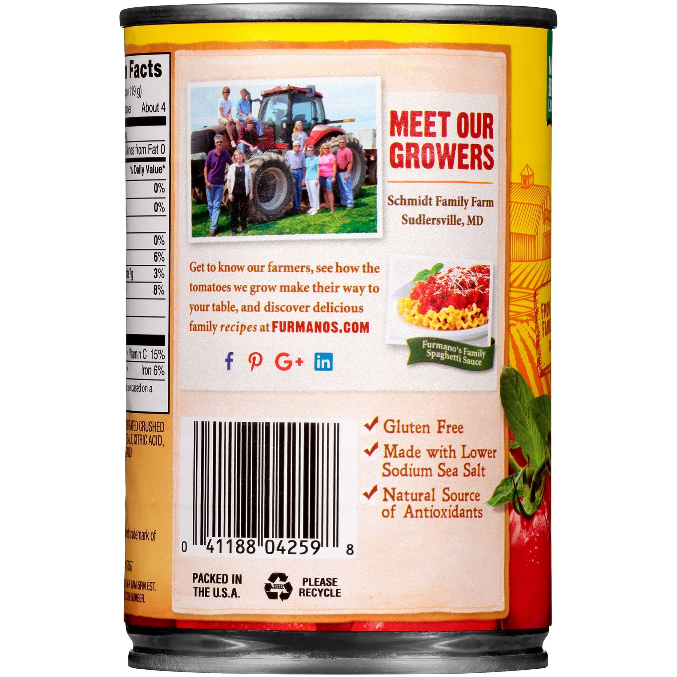 (6 pack) Furmano's Crushed Tomatoes, 15oz, Can