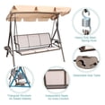 thumbnail image 2 of GOLDSUN 3 Person Glider Swing Hammock Chair w/ Utility Tray & Canopy, Taupe, 2 of 8