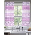 thumbnail image 2 of Purple Pink Boho Sheer Curtains 63 Inch Length 2 Panels Set, Vintage Ethnic Tribe Abstract Art Voile Window Treatment Rod Pocket Curtains Sheers Drapes for Bedroom/Living Room/Kitchen 52x"63"x2, 2 of 7
