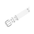 thumbnail image 2 of CURVY GLAM Women's Soft Faux Leather Belt Fashion Star Pinhole Decoration for Jeans Pants Dress with Silver Buckle 43.3x1.3" White, 2 of 6