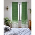 thumbnail image 3 of Ombre Waves Sheer Curtains 84 Inch Length 2 Panels Set for Living Room/Bedroom, Abstract Art Gradient Sage Green Modern Kitchen Curtains Grommet Semi-Sheer Curtains Drapes Window Treatments 52"x84"x2, 3 of 7