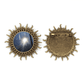 thumbnail image 1 of La ciencia, la naturaleza de luz y oscuridad paisaje forestal Pin de gancho de metal vintage con forma de sol Unbranded M, 1 of 3