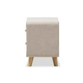 thumbnail image 3 of Baxton Studio Jonesy Mid-Century Beige Linen Upholstered 2-Drawer Nightstand, 3 of 7