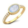thumbnail image 2 of 7X5 MM Oval Cut Moonstone 925 Sterling Silver Gold Vermeil Solitaire Women Proposal Ring, 2 of 3