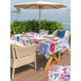 thumbnail image 5 of Outdoor Tablecloth with Umbrella Hole for Patio/Picnic/Party/Camping, Colorful Spring Floral Waterproof Table Cloth Rectangle Table Cover Washable, Watercolor Birds Farmhouse Art (54"x 80"), 5 of 9