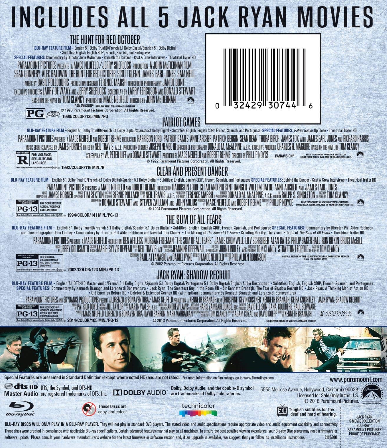 Jack Ryan: 5-Film Collection 4K Blu-ray (4K Ultra HD + Blu-ray)
