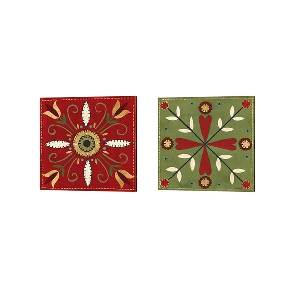 Metaverse Anne Tavoletti 'Festive Tiles' Canvas Art (Set of 2)