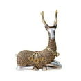 thumbnail image 5 of deevoka Deer Statues Reindeer Figurines Nordic Imitation Rattan Miniature Ornaments Deer Sculptures for Table Office Shelf Decor Gift silver sit, 5 of 9
