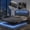 Grey, variant on BSHTI Twin Size LED Bed Frame with Metal Frame, RGB Lights & Storage Headboard, No Box Spring Needed, Under-Bed Storage, for Bedroom, Dorm, or Guest Room，Rustic Brown