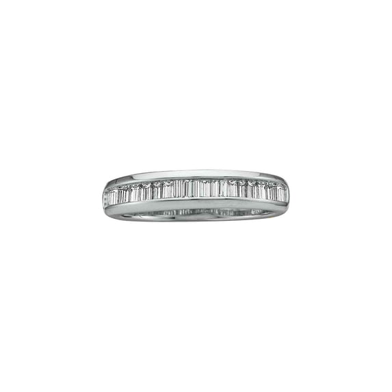 FB Jewels 14kt White Gold Womens Baguette Diamond Wedding Band 1/2 Cttw Size 6
