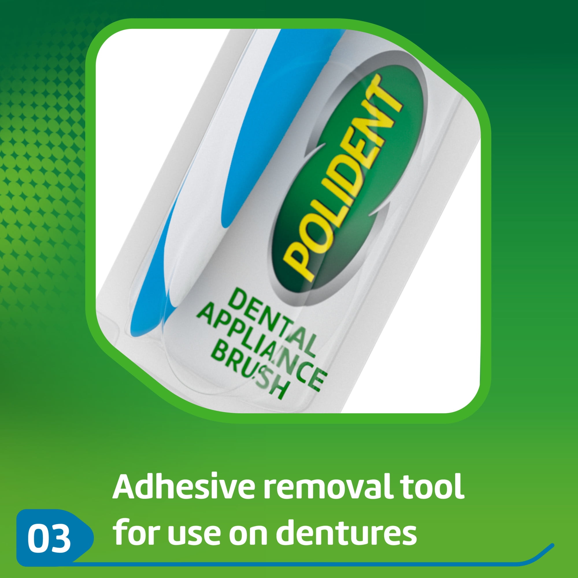 Polident Dental Appliance and Denture Brush, 1 Count, for Adults