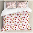thumbnail image 3 of Gingerbread Man Duvet Cover Set Twin Size, Candy Cane with Bowties Red Star Figures Gingerbread Man Pattern, Decorative 2 Piece Bedding Set with 1 Pillow Sham, Sand Brown Orange, by Ambesonne, 3 of 3