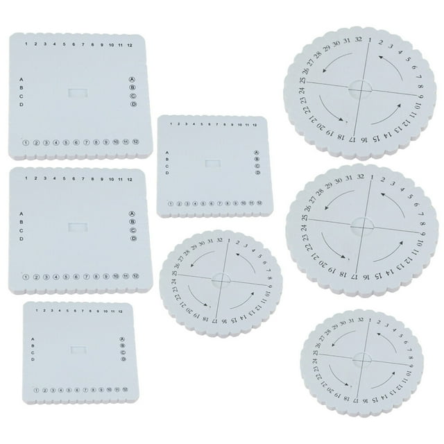 CIMAXIC 8 Pcs Disques de Tricotage Carrés Ronds Disque de Corde Tissage Perles Outil DIY, 5.91"X5.91"X0.39 Pouces