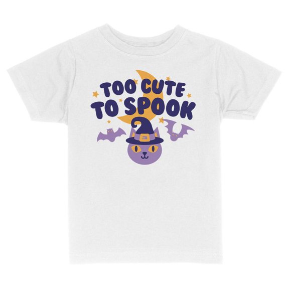 Too Cute To Spook Toddler Kids T-Shirt 2T White