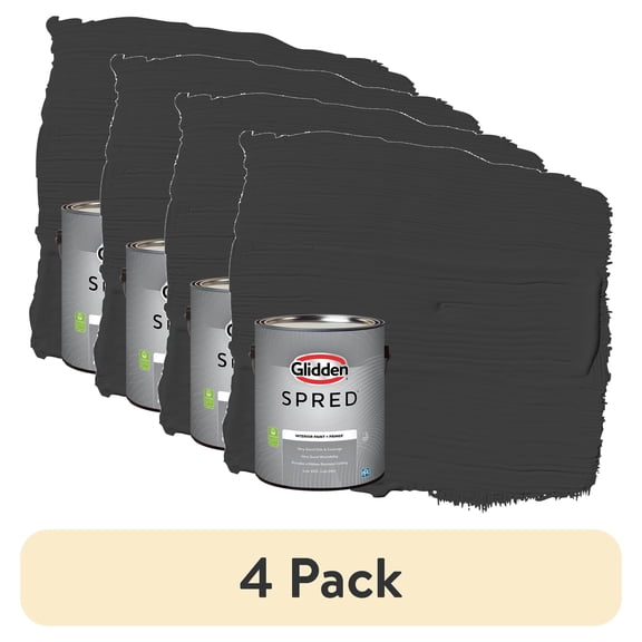 (4 pack) Glidden Spred Grab-N-Go Black Flat Interior Paint with Primer, 1 Gallon