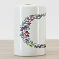 thumbnail image 3 of Letter O Ceramic Toothbrush Holder, ABC of Summer Nature Typography with Various Flying Butterflies Vibrant Creatures, Decorative Versatile Countertop for Bathroom, 4.5" X 2.7", Multicolor, 3 of 4