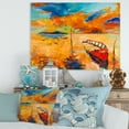 thumbnail image 2 of Designart ' Boat At The Lake During Evening Glow VIII ' Nautical & Coastal Canvas Wall Art Print, 2 of 4