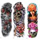 thumbnail image 1 of Etiqueta Engomada Del Tatuaje Del Brazo Brazo impermeable tatuaje flor calavera cuerpo arte pegatinas para mujeres hombres fiesta (1) Ehuebsd  Libre de BPA, 1 of 3