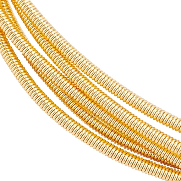 5 Rolls 14 Gauge 7.87inch Gold Plated French Bullion Wire Spiral Copper Wire DIY