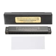 thumbnail image 1 of Harmonica professionnel à bouche, harpe diatonique, cadeaux pour enfants, clé polyphonique en do, 24 trous (noir mat) Noir mat, 1 of 3