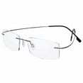 thumbnail image 1 of HUIHUIKK Lightweight Rimless Frame +1.00 Bifocal Reading Glasses Gray Readers Spectacles w Case New!, 1 of 4