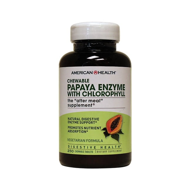 American Health Papaya Enzyme with Chlorophyll Chewable - 250 Tablets