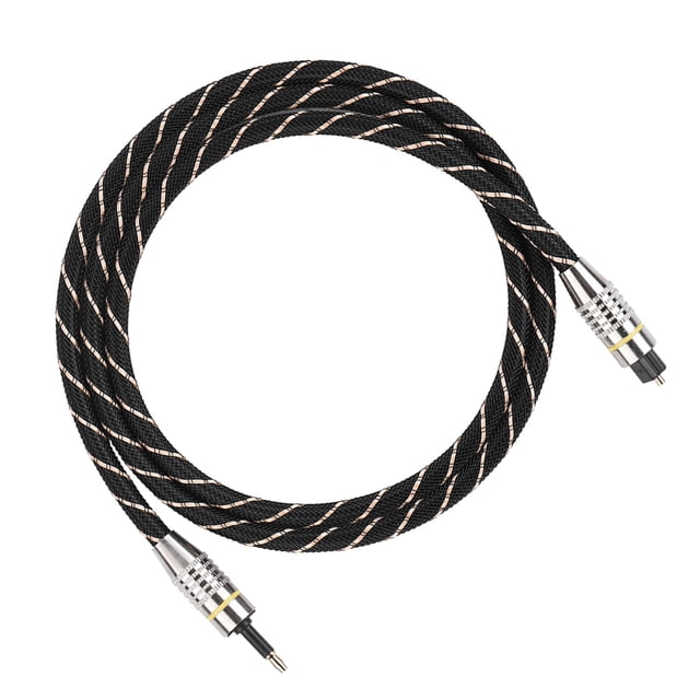 Connecteur Plaqué Or TOSLINK vers Câble Audio Optique Mini 3,5 mm, Faible Perte, Faible Gigue, Transfert de Signal Maximal, Adapté pour Audio Chromecast, Pro, et Plus