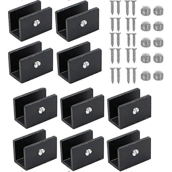 10 Pieces Adjustable Glass Shelf Bracket Clamp Glass Railing Clamp Bracket, For 8-10mm Thick Glass Zszjbv53
