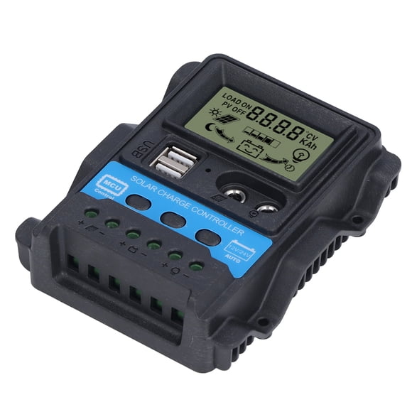 Controlador de carga solar, controlador de carga solar, regulador de batería solar LCD, regulador de control solar, apariencia llamativa