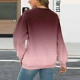 thumbnail image 4 of Ounisa Women's Casual Loose Fit Pocket Shirts Printed Gradient Coats Tops Sweatshirts Pullover, 4 of 5