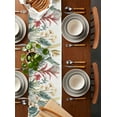 thumbnail image 5 of Yellow Red Floral Burlap Cotton Table Runner 14x72 Inches Long, Tropical Leaves Vintage Farmhouse Table Runners, Outdoor Dining Tablecloths Decor for Baby Shower/Party/Wedding, 5 of 6