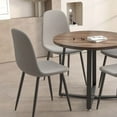 thumbnail image 4 of 5-Pieces Modern 35'' Inch Round Wooden Dining Table Set for 4 Comfortable Velvet Chairs, Space Saving Kitchen Furniture, Small Apartment Coffee Table Set (Blue), 4 of 7