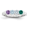 thumbnail image 2 of 14K White Gold Ring Band Family & Mother's Customize Stones Round, Size 5, 2 of 4