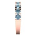 thumbnail image 4 of 1.53 ctw Wedding Band for Women - 18K Rose Gold Natural Sky Blue Topaz Stackable Eternity Ring, 4 of 6