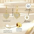 thumbnail image 7 of Lancharmed 14K Gold Plated Heart Dangle Earrings,Stud Drop Earring for Women Cubic Zirconia Heart Earrings for Women, 7 of 7