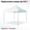 thumbnail image 2 of Eurmax USA Replacement Canopy Tent Top Cover for 8x8 Pop Up Canopy ,Instant Ez Canopy Top Cover ONLY (Orange), 2 of 5