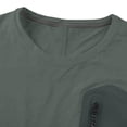 thumbnail image 6 of BVnarty Men's Solid Zipper Pocket Crew Neck Short Sleeve T‑Shirt, Quick‑Dry Outdoor Casual Workout Tops Army Green XXXL, 6 of 8