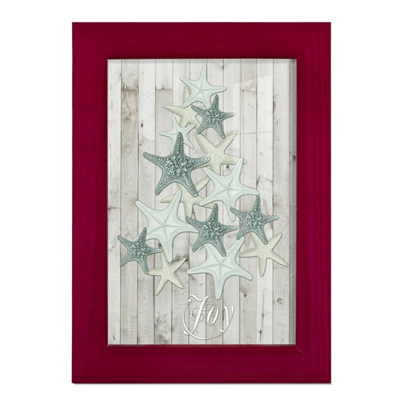 Coastal Christmas III -Framed Print w/glass-Cherry Red